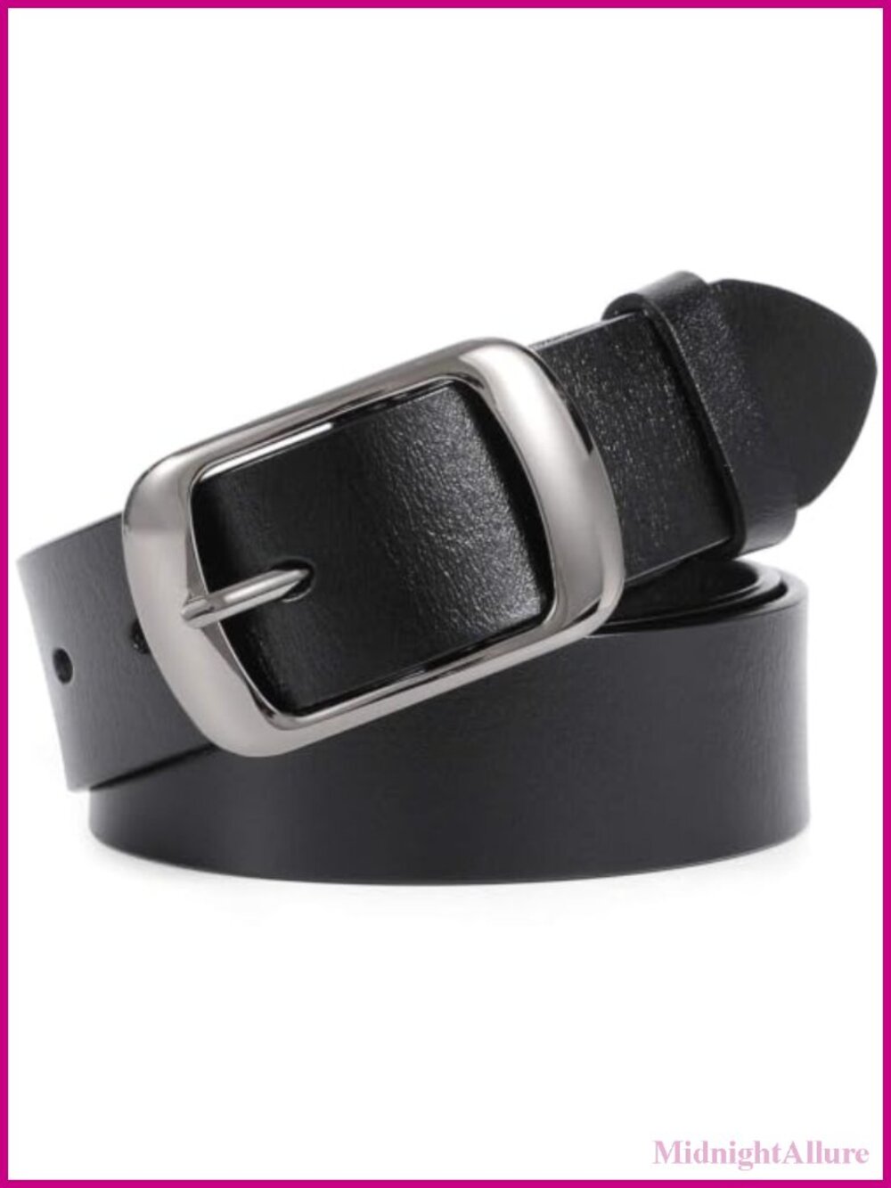 Leather Belt Women Solid Pin Buckle Adjustable Fit Jeans Pants Dress